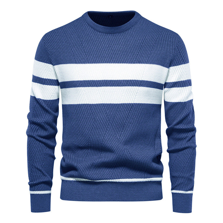 Roland | Stylischer Herren-Streifenpullover mit Rundhalsausschnitt - Elle Zürich