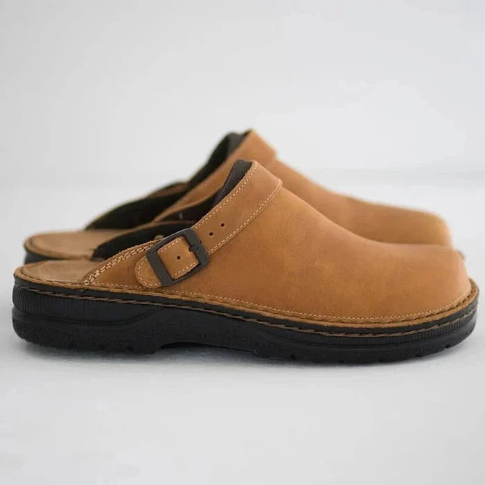 Alexander | Stylische Herren Leder Slipper-Clogs