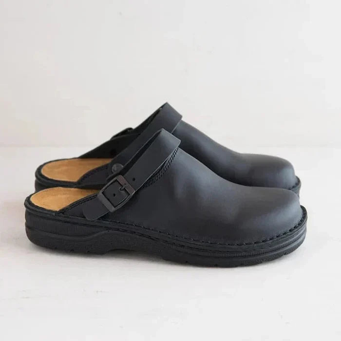 Alexander | Stylische Herren Leder Slipper-Clogs