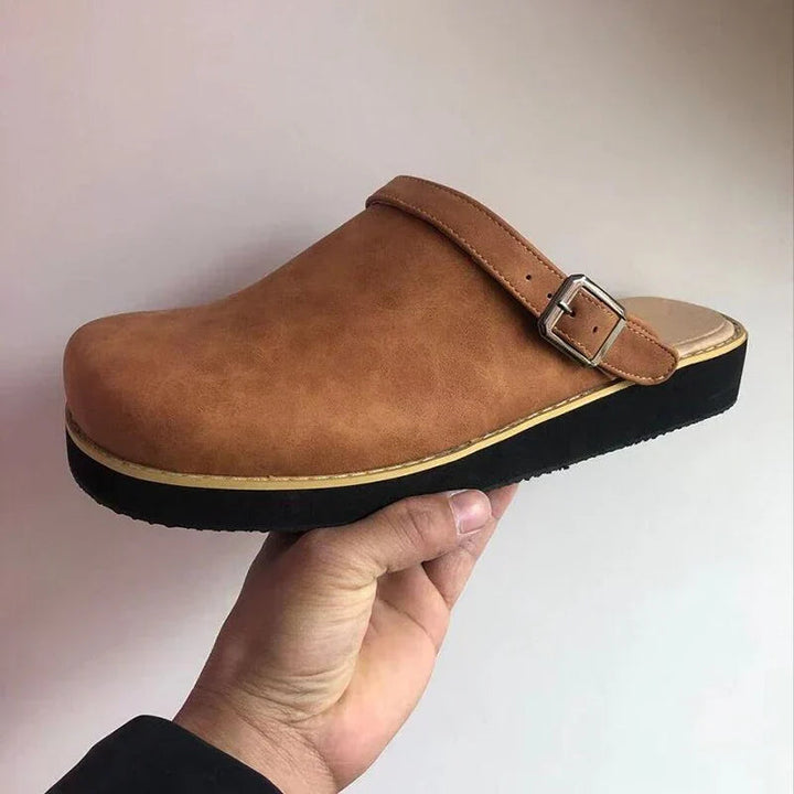Alexander | Stylische Herren Leder Slipper-Clogs