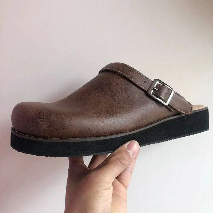Alexander | Stylische Herren Leder Slipper-Clogs