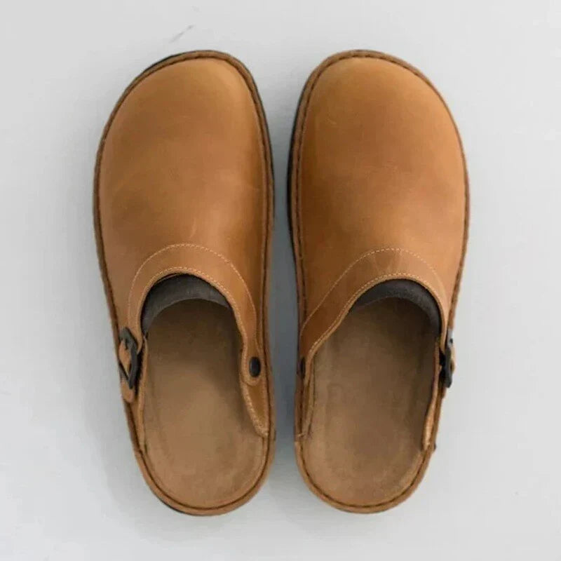 Alexander | Stylische Herren Leder Slipper-Clogs