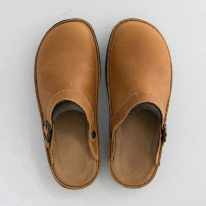 Alexander | Stylische Herren Leder Slipper-Clogs