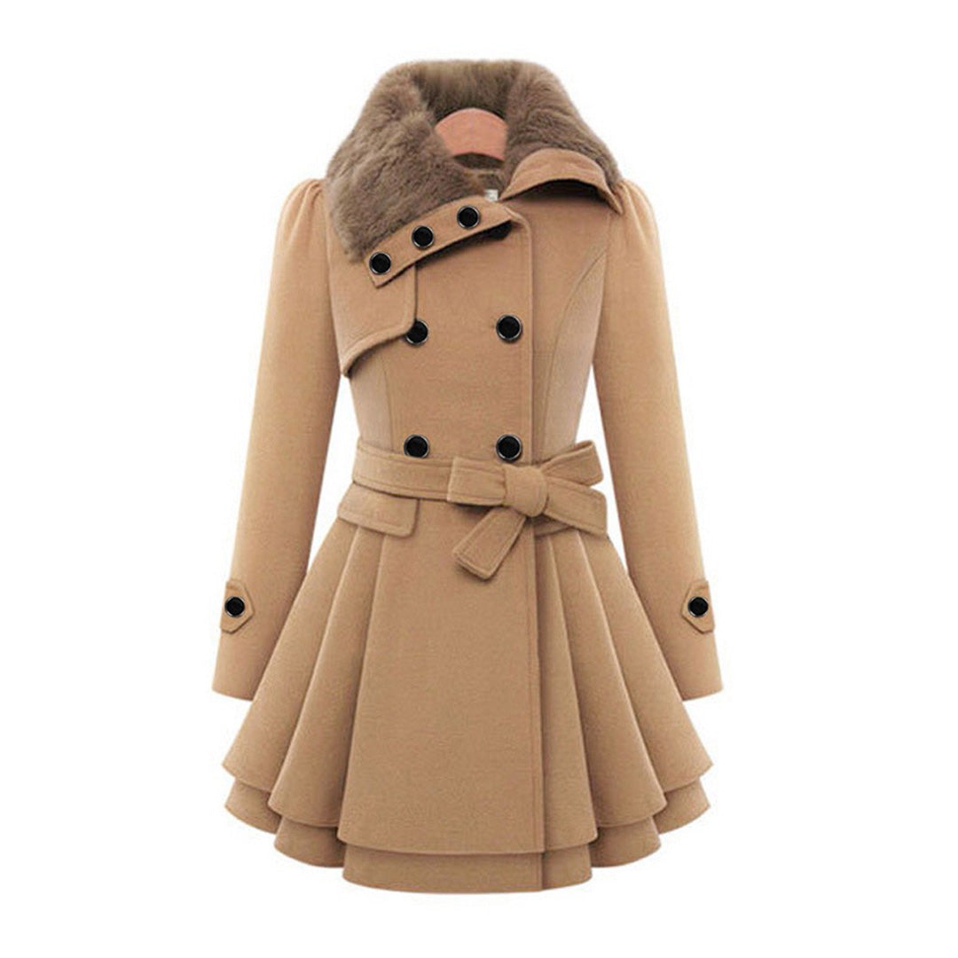 Beatrice | Damen Winter-Mantel mit ausgestelltem Schnitt und Taillengürtel - Elle Zürich