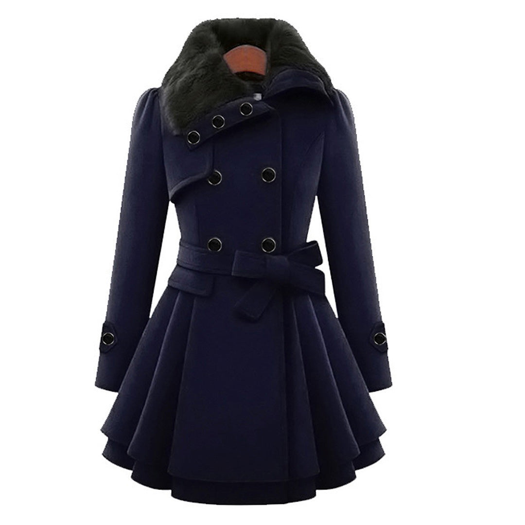 Beatrice | Damen Winter-Mantel mit ausgestelltem Schnitt und Taillengürtel - Elle Zürich