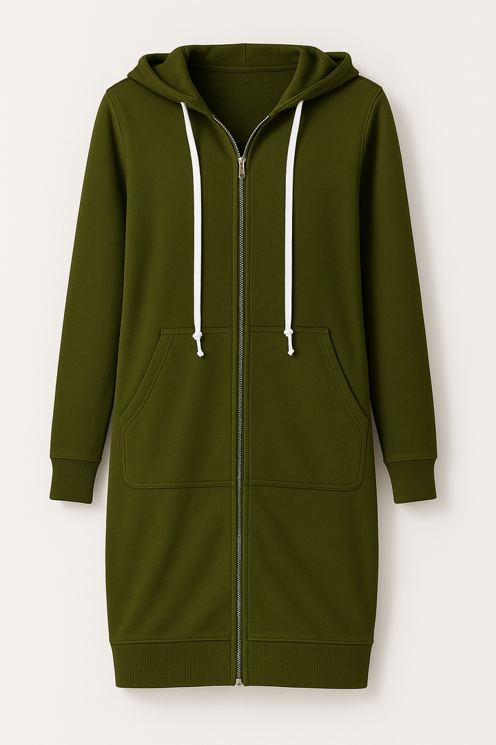 Britta | Frauen Winter Hoodie Kleid mit Reißverschluss - Elle Zürich