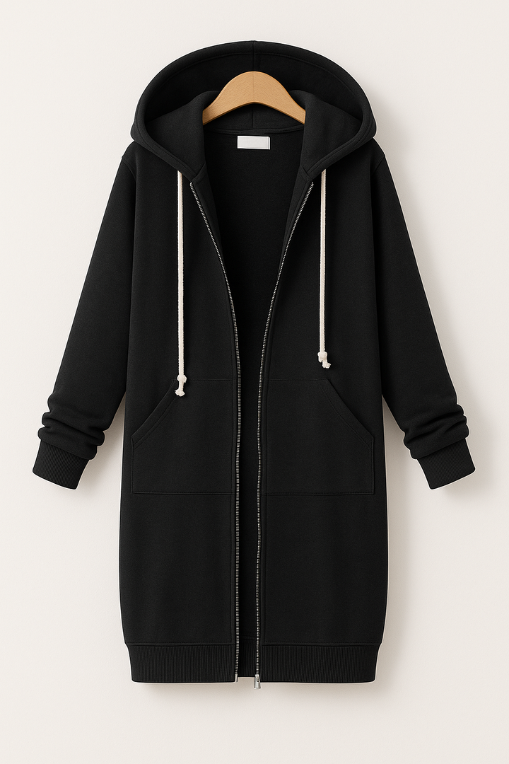 Britta | Frauen Winter Hoodie Kleid mit Reißverschluss - Elle Zürich