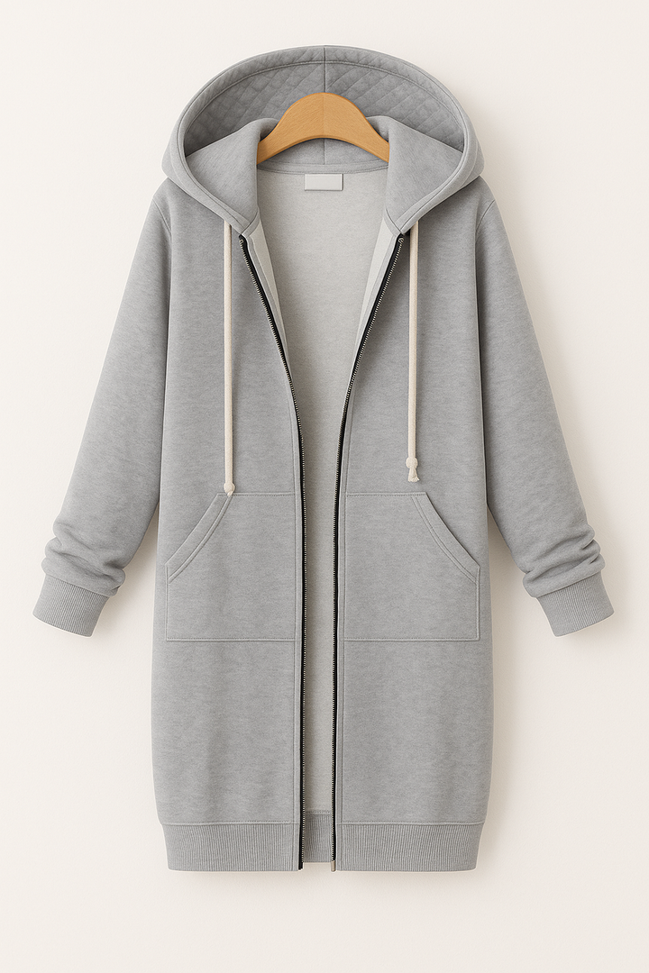 Britta | Frauen Winter Hoodie Kleid mit Reißverschluss - Elle Zürich