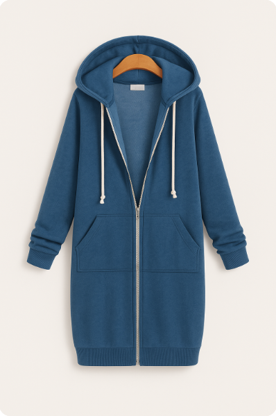 Britta | Frauen Winter Hoodie Kleid mit Reißverschluss - Elle Zürich