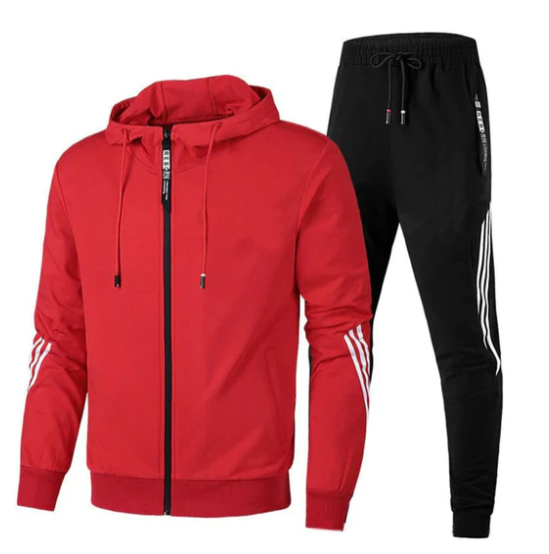 Wilfried | Herren Athletischer Trainingsanzug mit Gestreiftem Design