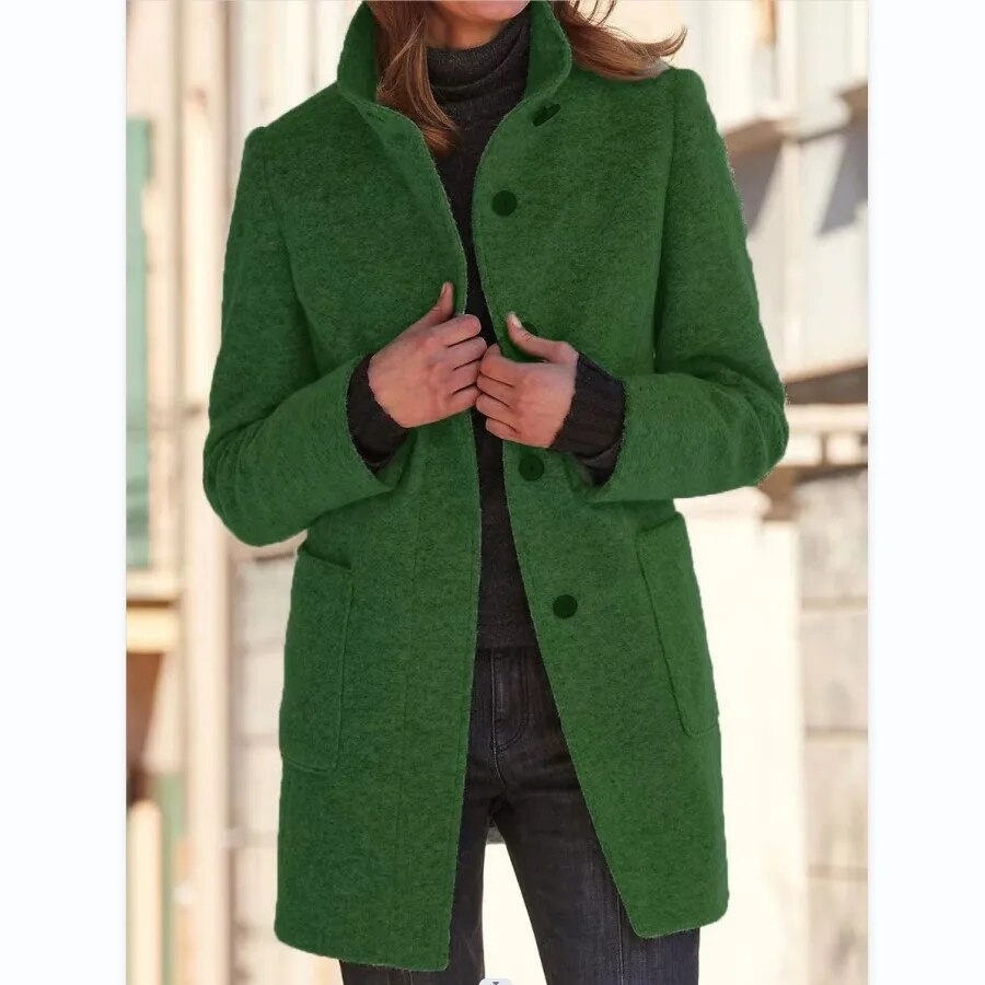 Katharina | Damen Eleganter Einreihiger Wintermantel - Elle Zürich