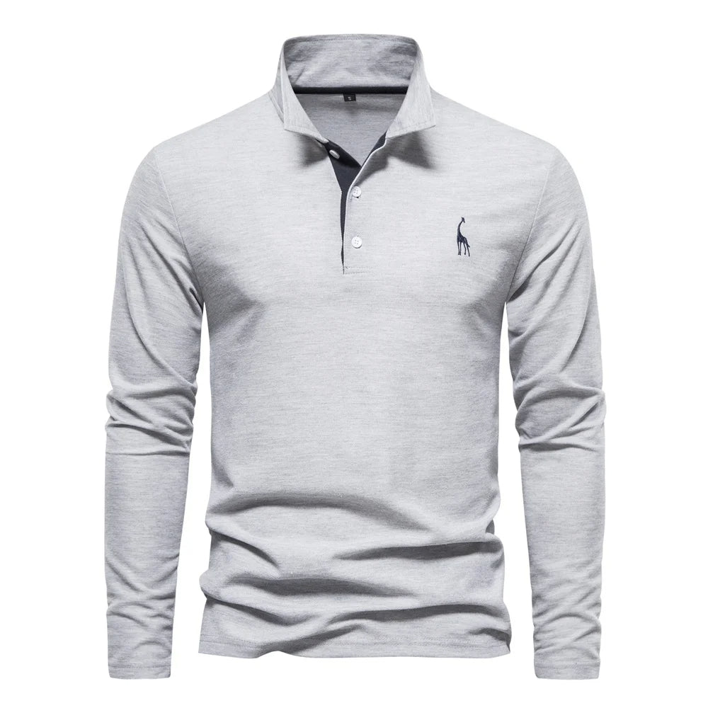 Julian | Herren-Langarm-Poloshirt mit Knöpfen - Elle Zürich