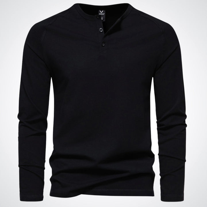 Lars | Herren Slim Fit Henley Langarmshirt - Elle Zürich