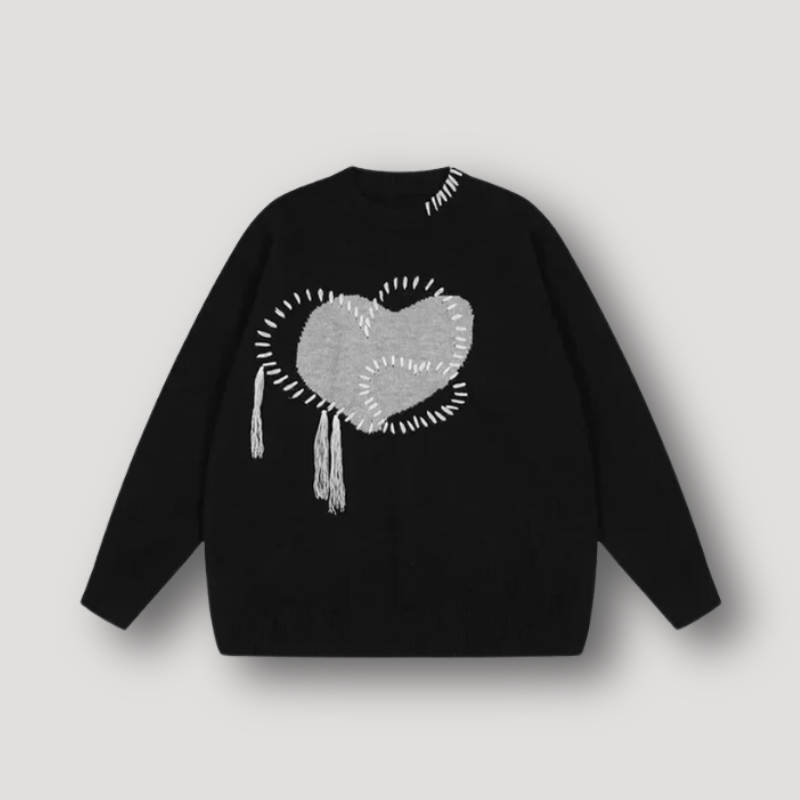 Pauline | Damen Winterpullover mit Herz-Stickerei - Elle Zürich