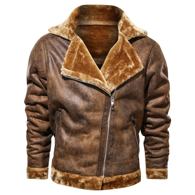 Bruno | Herren Winterjacke mit Kunstfellfutter und Lederoptik - Elle Zürich