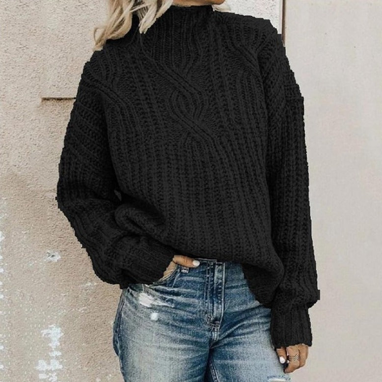 Elke | Frauen Winterpullover mit Grobstrick Zopfmuster - Elle Zürich