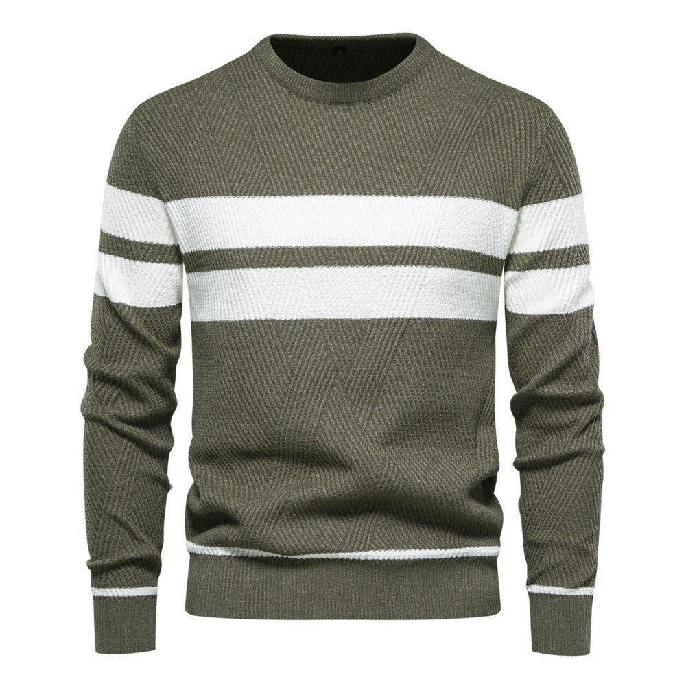 Roland | Stylischer Herren-Streifenpullover mit Rundhalsausschnitt - Elle Zürich