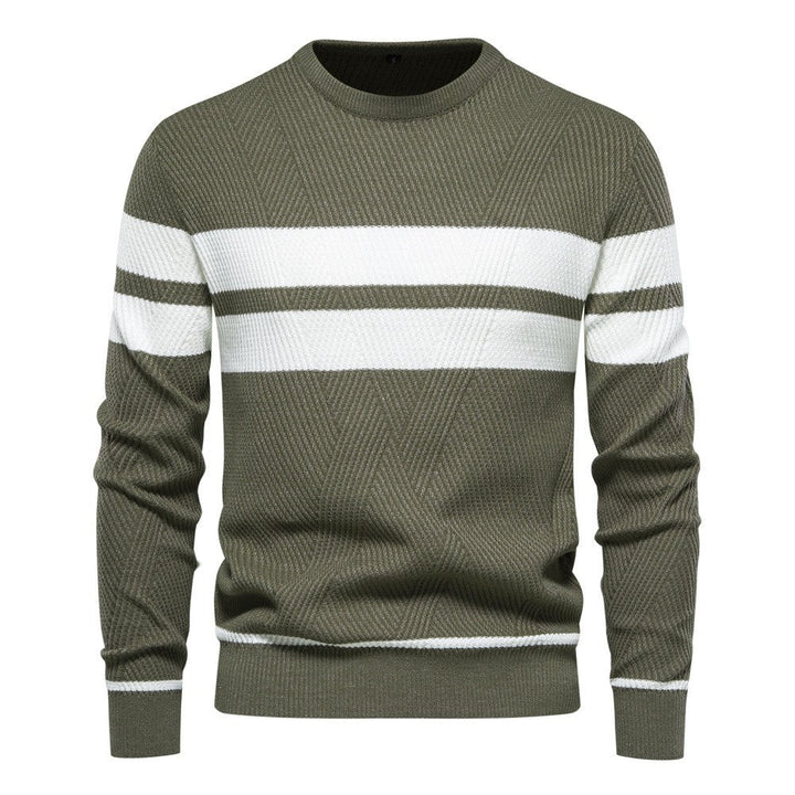 Roland | Stylischer Herren-Streifenpullover mit Rundhalsausschnitt - Elle Zürich