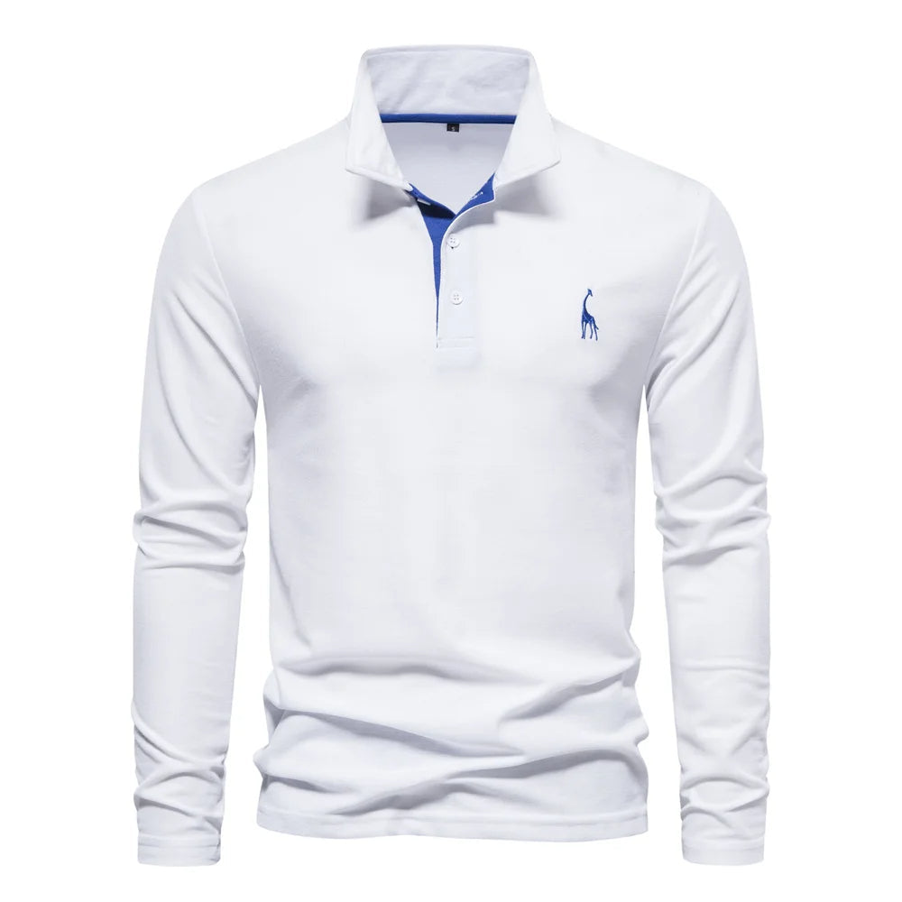 Julian | Herren-Langarm-Poloshirt mit Knöpfen - Elle Zürich