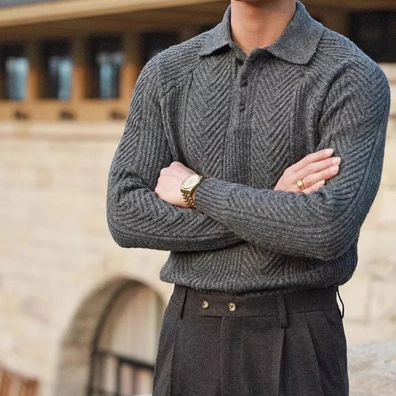 Bruno | Herren Polo Pullover mit Knopfkragen - Elle Zürich