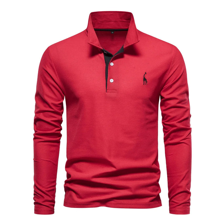 Julian | Herren-Langarm-Poloshirt mit Knöpfen - Elle Zürich