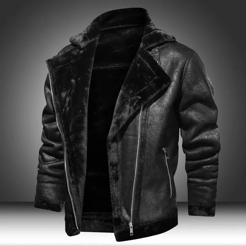 Bruno | Herren Winterjacke mit Kunstfellfutter und Lederoptik - Elle Zürich