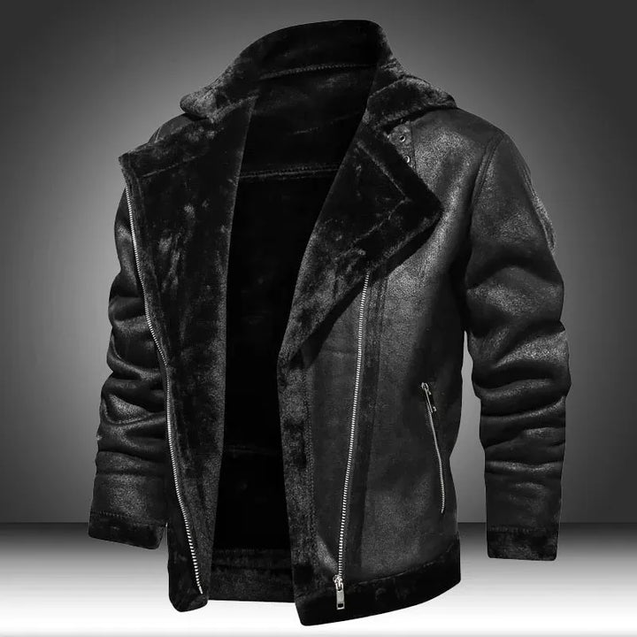 Bruno | Herren Winterjacke mit Kunstfellfutter und Lederoptik - Elle Zürich