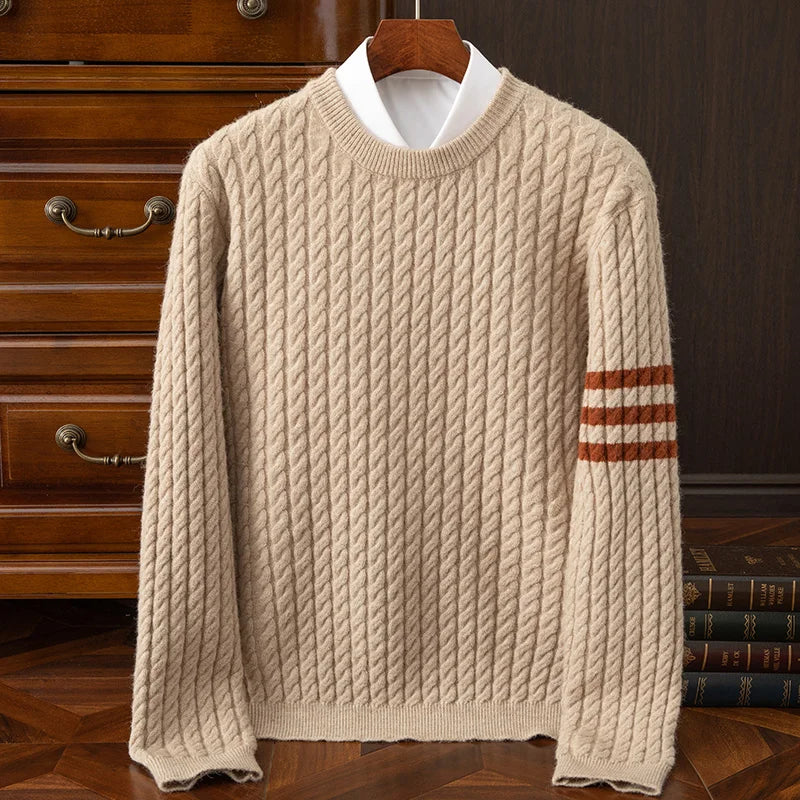 Werner | Herren Freizeit Winterpullover mit gestreiften Ärmeln - Elle Zürich