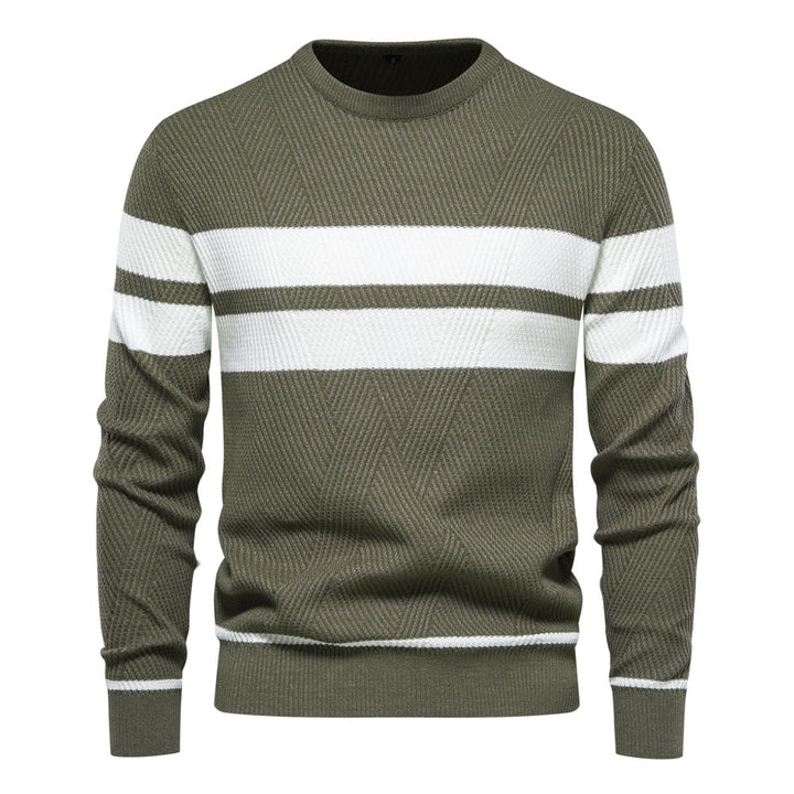Roland | Stylischer Herren-Streifenpullover mit Rundhalsausschnitt - Elle Zürich