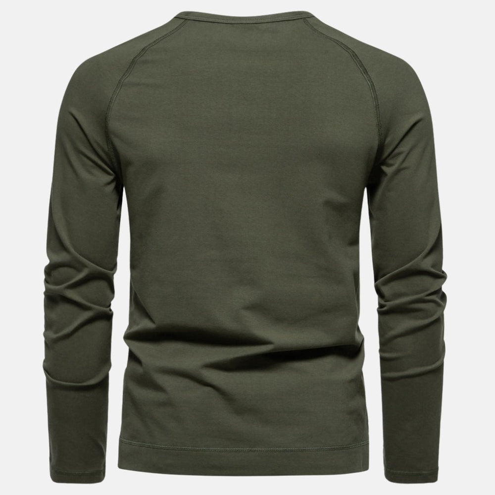 Lars | Herren Slim Fit Henley Langarmshirt - Elle Zürich
