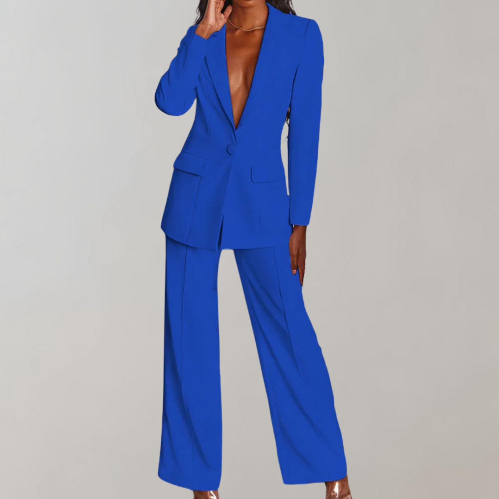 Lara | Damen Stilvolles Blazer und Weite Hose Outfit - Elle Zürich