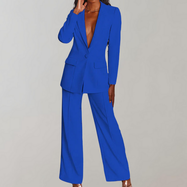 Lara | Damen Stilvolles Blazer und Weite Hose Outfit - Elle Zürich