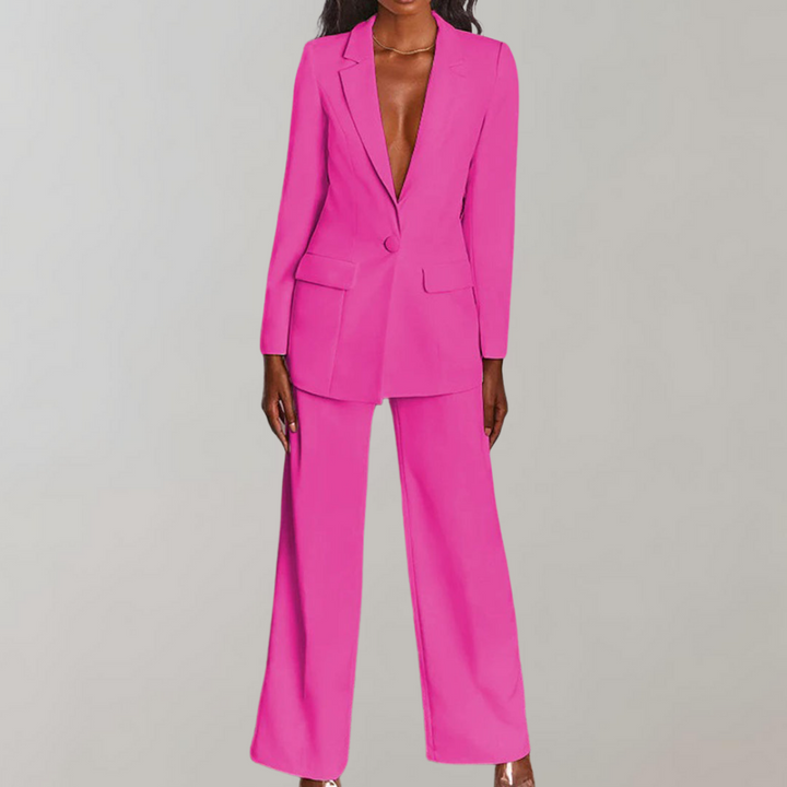 Lara | Damen Stilvolles Blazer und Weite Hose Outfit - Elle Zürich
