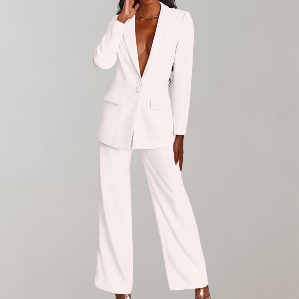 Lara | Damen Stilvolles Blazer und Weite Hose Outfit - Elle Zürich