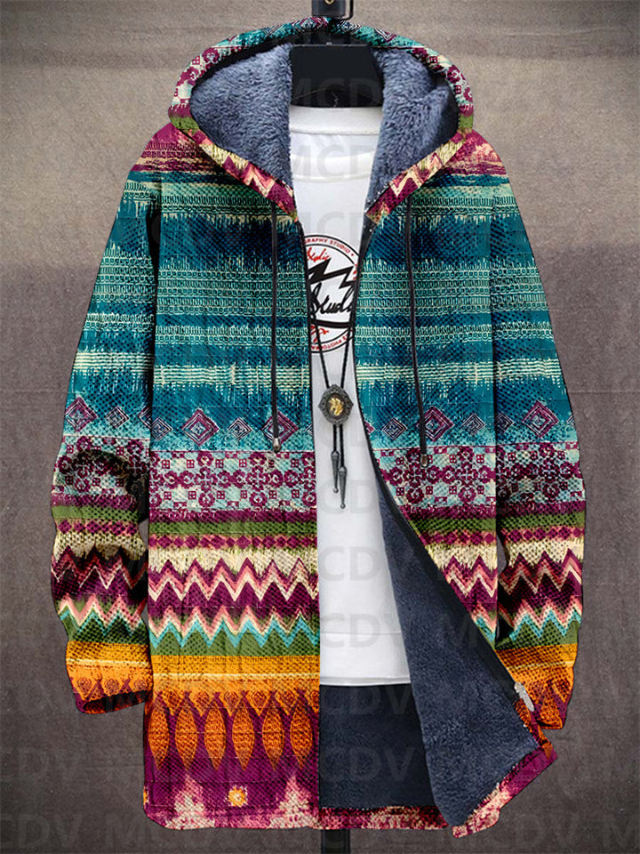 Jasmin | Damen Winter Hoodie Cardigan mit Tribal Print