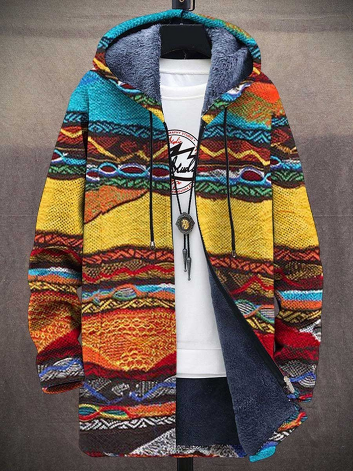 Irina | Damen Strickjacke mit Buntem Geometrischem Muster