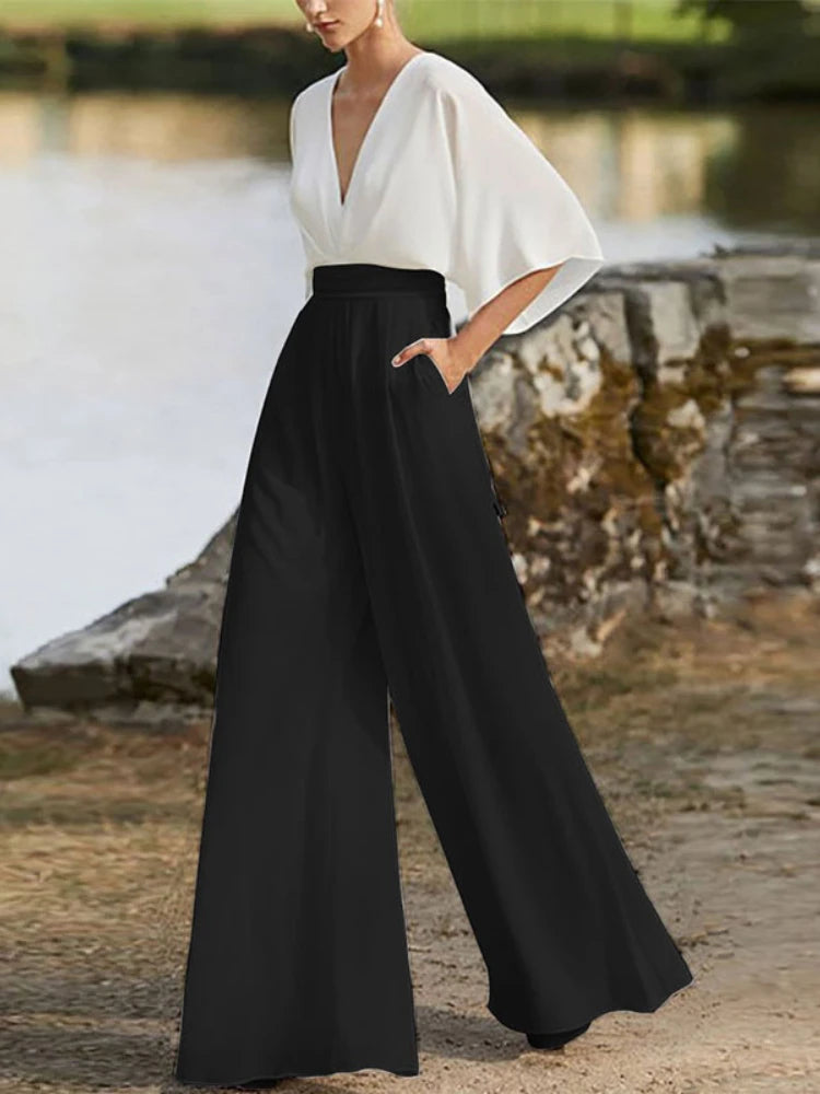 Karla | Eleganter Jumpsuit mit Drapierten Ärmeln - Elle Zürich