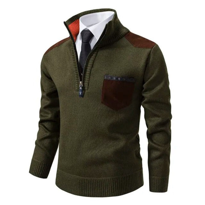 Wilhelm | Herren Pullover mit Viertelreißverschluss und Brusttasche - Elle Zürich