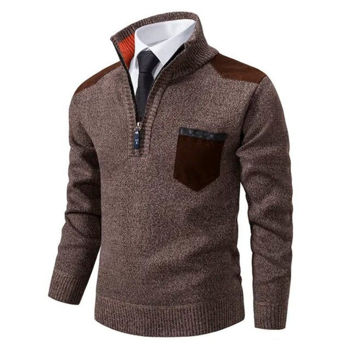 Wilhelm | Herren Pullover mit Viertelreißverschluss und Brusttasche - Elle Zürich