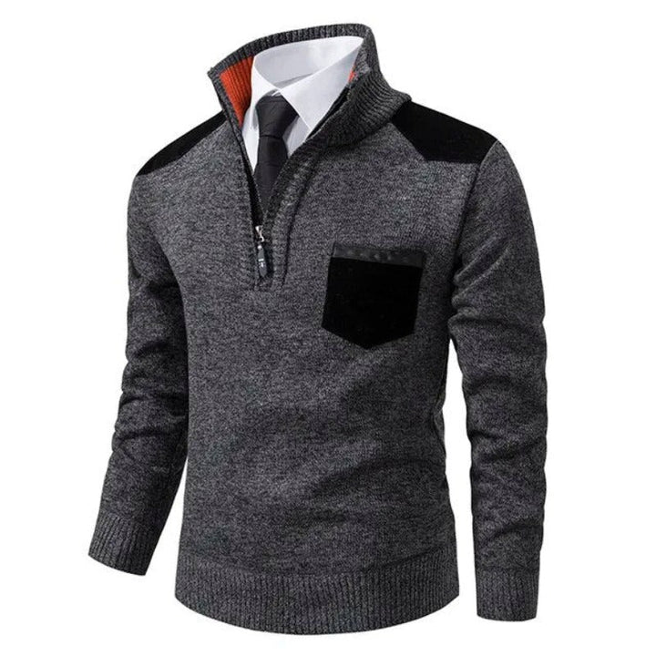 Wilhelm | Herren Pullover mit Viertelreißverschluss und Brusttasche - Elle Zürich