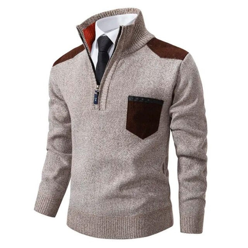 Wilhelm | Herren Pullover mit Viertelreißverschluss und Brusttasche - Elle Zürich