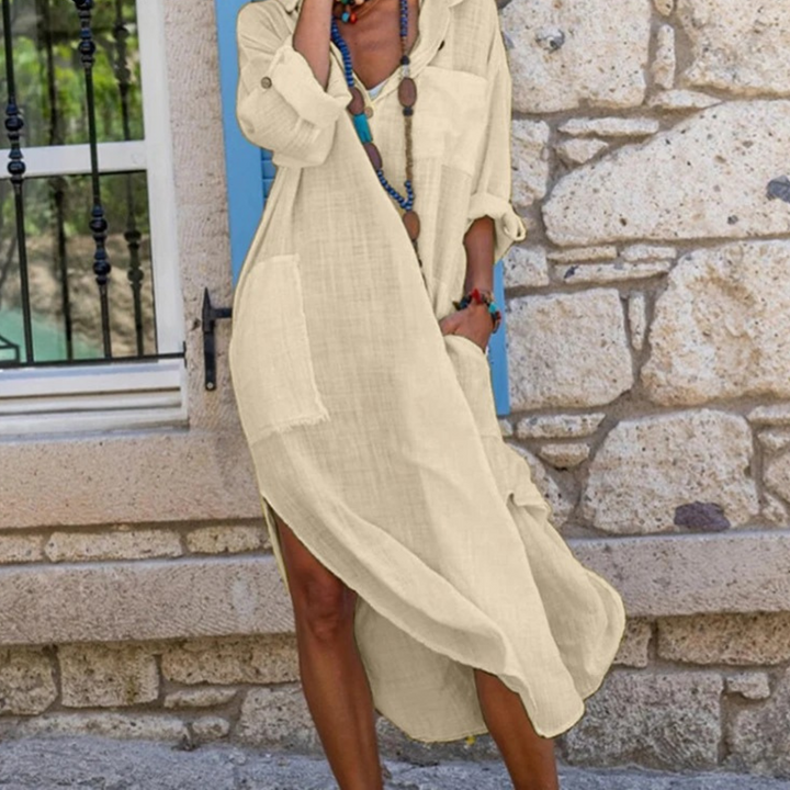 Edith | Lässiges Hemdkleid mit Knopfleiste - Elle Zürich