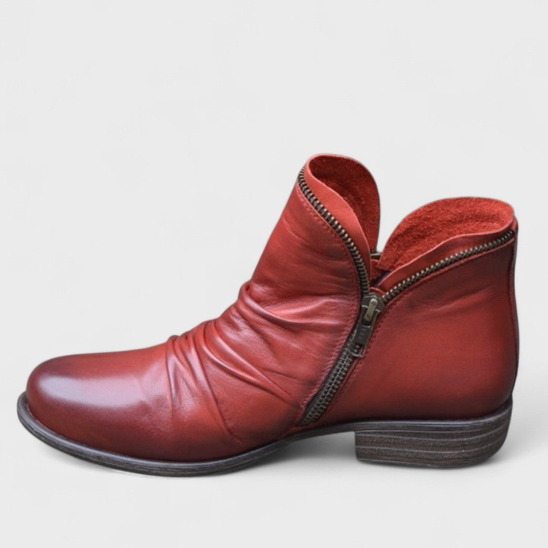 Kyssa | Damen Winter Leder Stiefel mit Reißverschluss - Elle Zürich