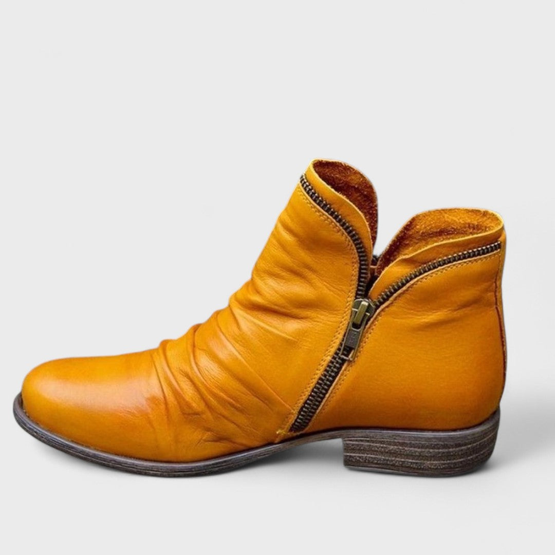 Kyssa | Damen Winter Leder Stiefel mit Reißverschluss - Elle Zürich