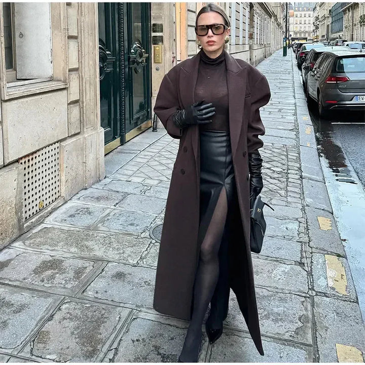 Verena | Damen Winter Zweireihiger Trenchcoat - Elle Zürich