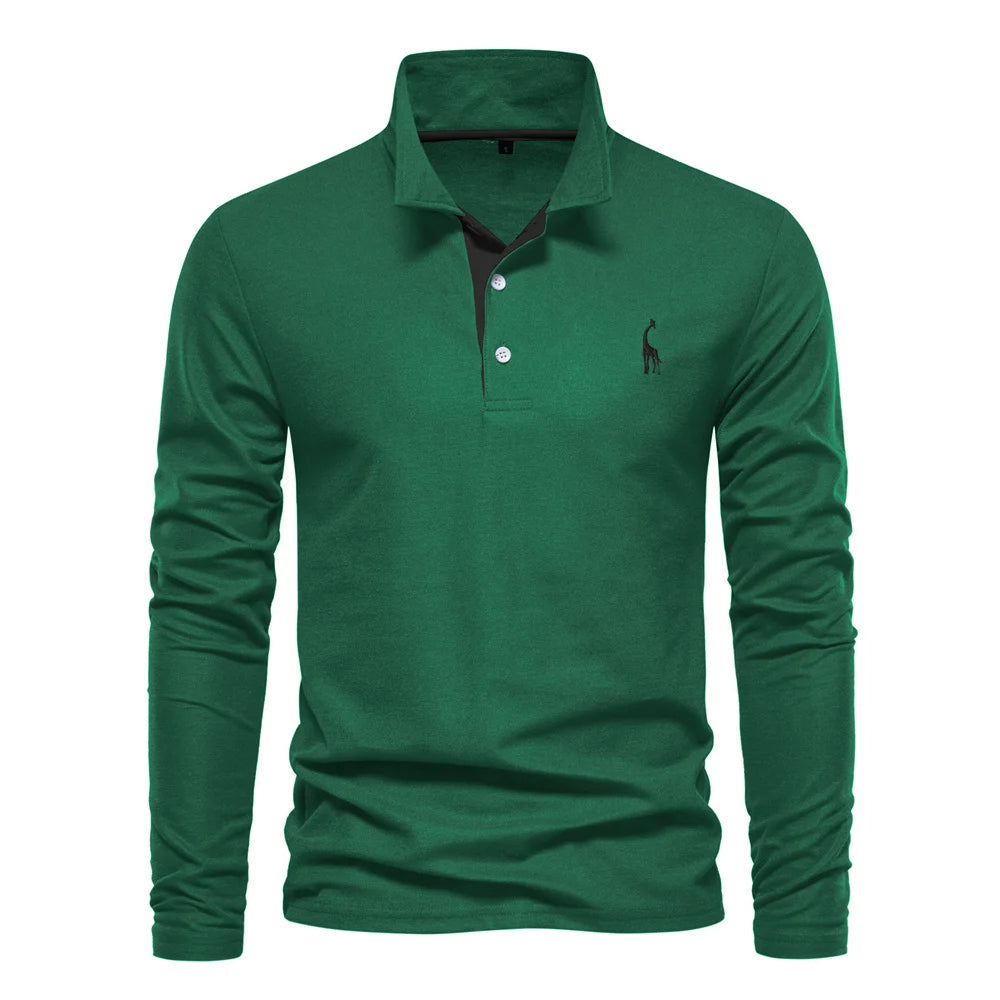 Julian | Herren-Langarm-Poloshirt mit Knöpfen - Elle Zürich