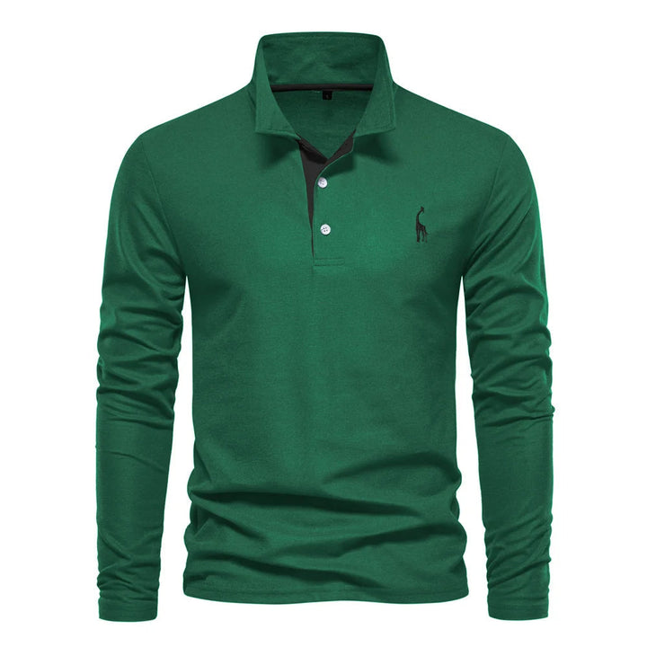 Julian | Herren-Langarm-Poloshirt mit Knöpfen - Elle Zürich