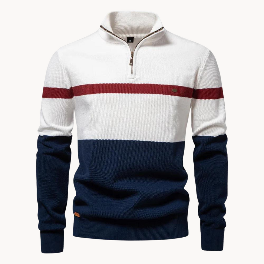 Thomas | Herren Winterpullover mit Reißverschluss und Streifen - Elle Zürich