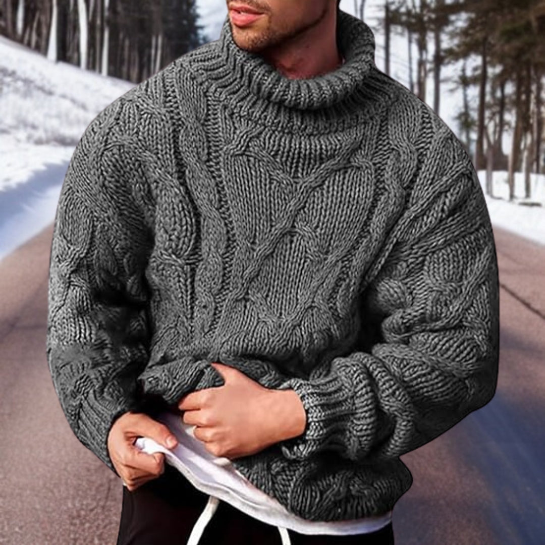 Daniel | Herren Rollkragenpullover mit grobem Zopfmuster - Elle Zürich