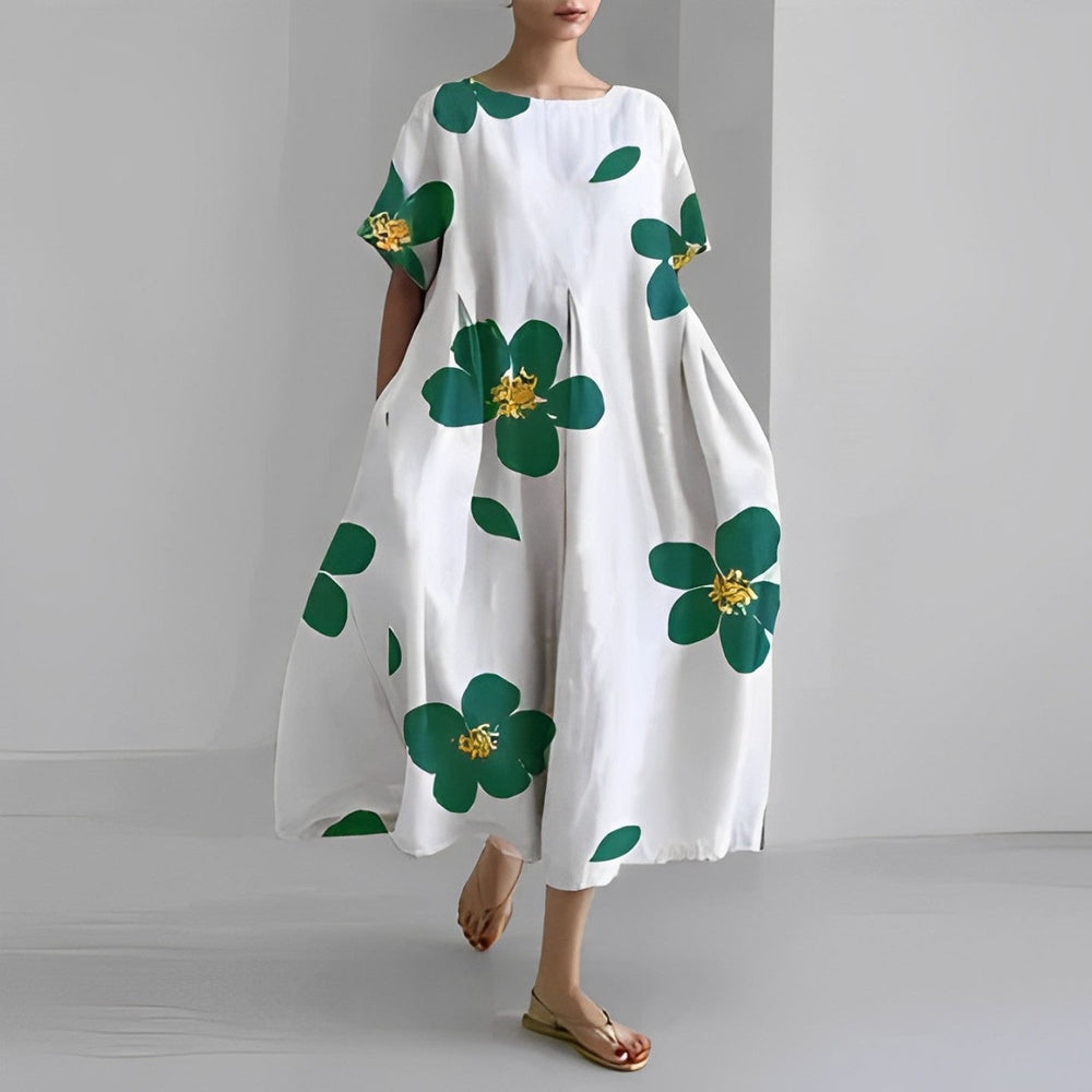 Greta | Boho Weites Kleid mit Blumenmuster - Elle Zürich